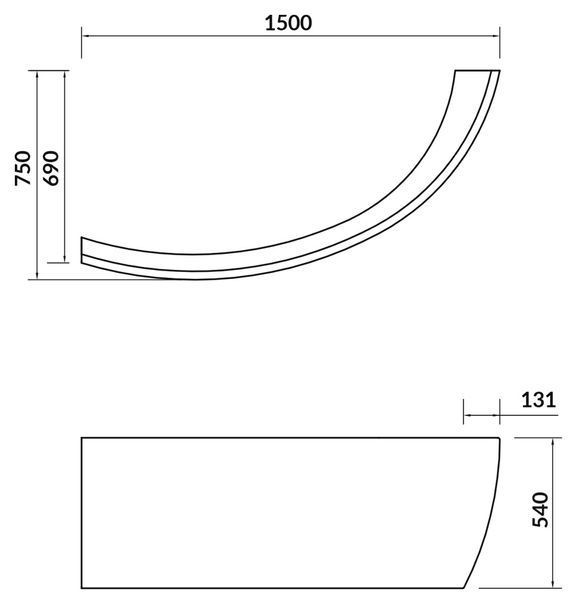 Панель фронтальная для ванны Cersanit Nano 150 (левая) 153004 фото
