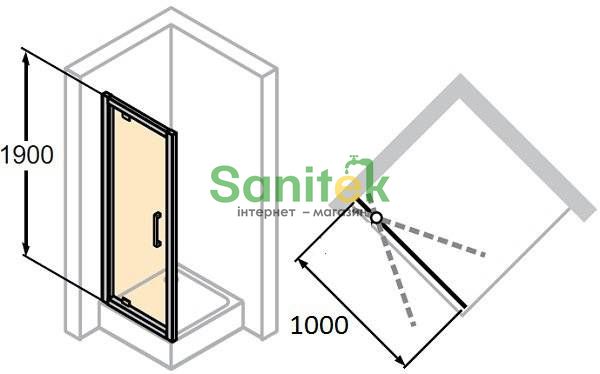 Душевая дверь Huppe X1 100 (140705.069.321) матовый профиль/стекло прозрачное 118246 фото