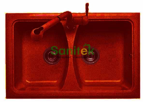 Гранітна мийка Telma Domino DO07920 Granite (49 ruby red) 147613 фото