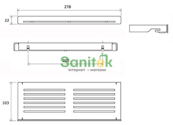 Полка для ванної Ravak Slim S X07P651 (білий/білий) 667867 фото