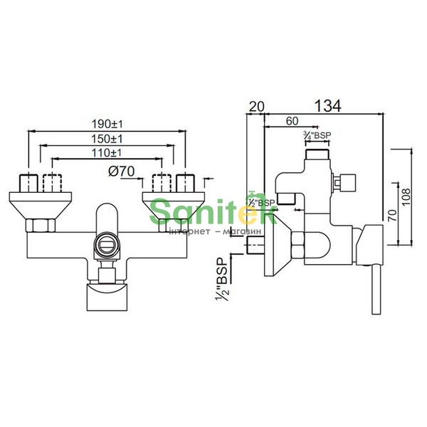 Змішувач для душу Jaquar Florentine FLR-CHR-5145 (хром) 851245 фото