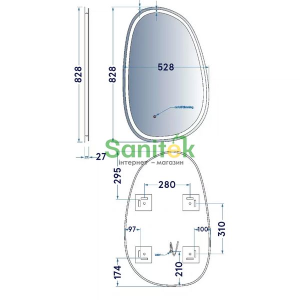 Зеркало для ванной комнаты Devit Style 80x50 (5415080) с LED подсветкой и тачсенсором 824071 фото