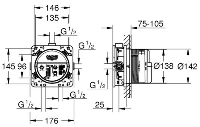Душевая система Grohe Eurocube Tempesta 250 UA26415SC3 (26687000+26405000+35600000+24062000) хром 382882 фото