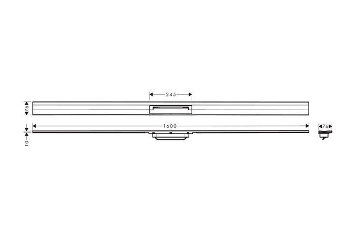 Решітка для трапу Hansgrohe RainDrain Flex 1600 мм 56262800 пристінна (Brushed Stainless Steel) 972387 фото