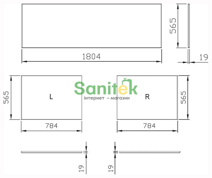 Панель боковая для ванны Ravak City 80 L (X000001108) сатиновое дерево левая 163758 фото