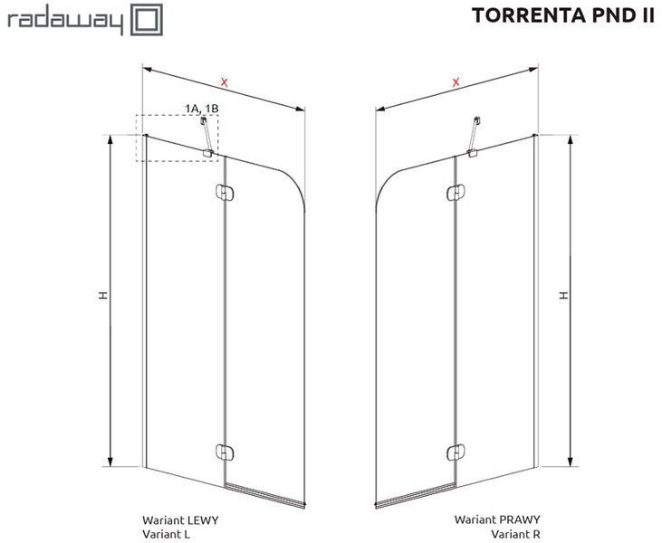 Шторка для ванны Radaway Torrenta PND II 120 R (12011203-101R) профиль хром/стекло прозрачное 507724 фото