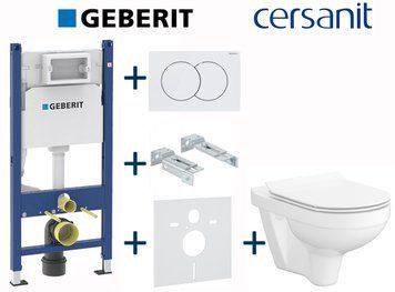 Комплект инсталляции Geberit Duofix 458.126.00.1+115.107.11.1 с унитазом Cersanit Zip Simple On S701-567 с сиденьем Soft Closing 696812 фото