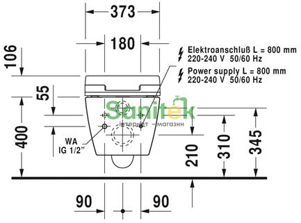 Унітаз підвісний Duravit ME by Starck SensoWash Rimless 2529590000 156866 фото