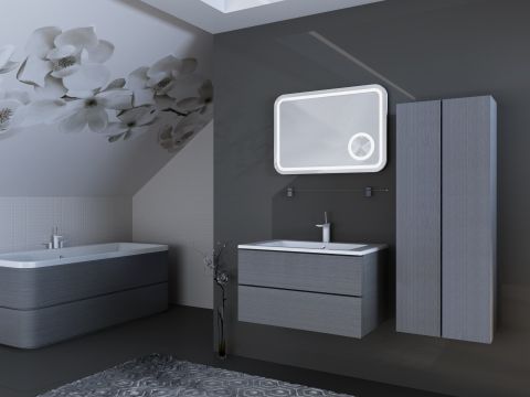 Тумба с умывальником Ювента Botticelli Rimini Rm-80 (дуб графит) 123725 фото