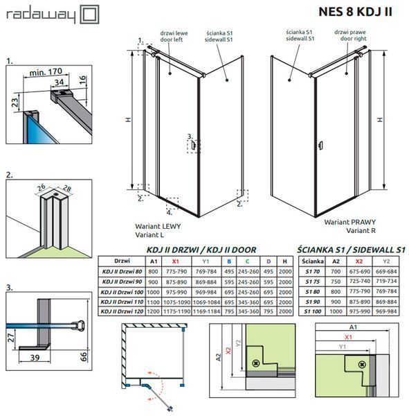 Душевая кабина Radaway Nes 8 KDJ II 80x75 L (10086080-01-01L/10089075-01-01) профиль хром/стекло прозрачное левая 1007368 фото