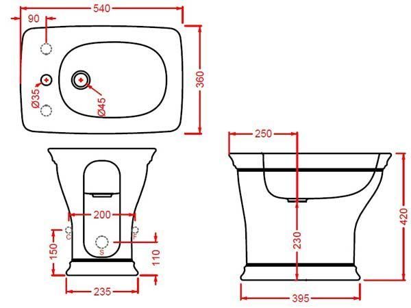 Біде підлогове ArtCeram Civitas CIB002 32;00 azzurro acquerello 221874 фото