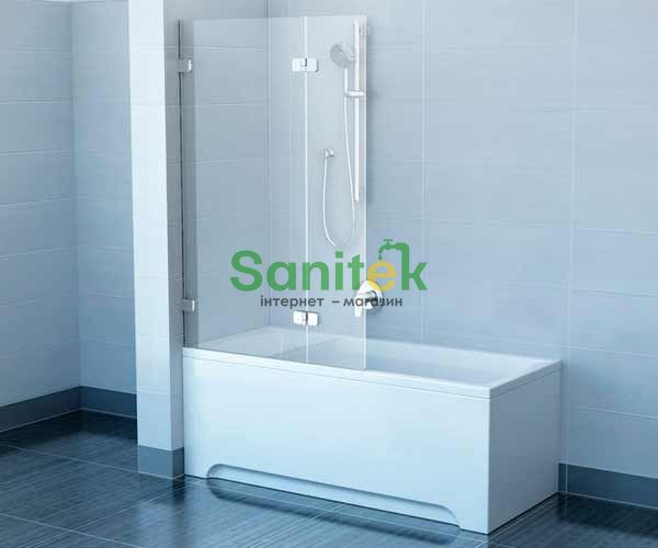 Шторка для ванны Ravak Brilliant BVS2-100 L+B SET хромированный крепеж/стекло Transparent (левая) 151522 фото