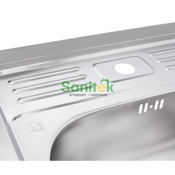 Кухонна мийка Lidz 5060 Satin 0,6 мм (LIDZ506006SAT) накладна 384973 фото