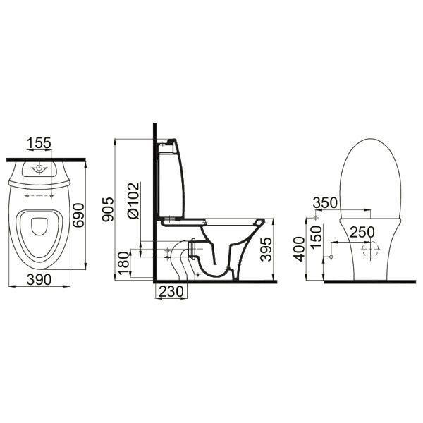 Унітаз для бачка Idevit Rena Rimless 2904-0206-08 універсальний випуск (червоний) 167086 фото