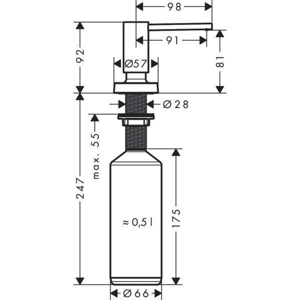 Дозатор для рідкого мила Hansgrohe A51 40448670 чорний матовий 417792 фото