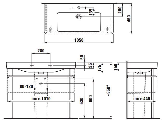 Умивальник Laufen Pro S 105x46 см (H8139660001091) 162203 фото