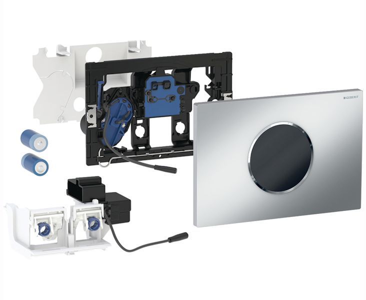 Инсталляция для унитаза Geberit Duofix Sigma 111.300.00.5 4в1 (клавиша Sigma 10 бесконтактная электронная батарея 3 В матовый хром/хром) 693250 фото