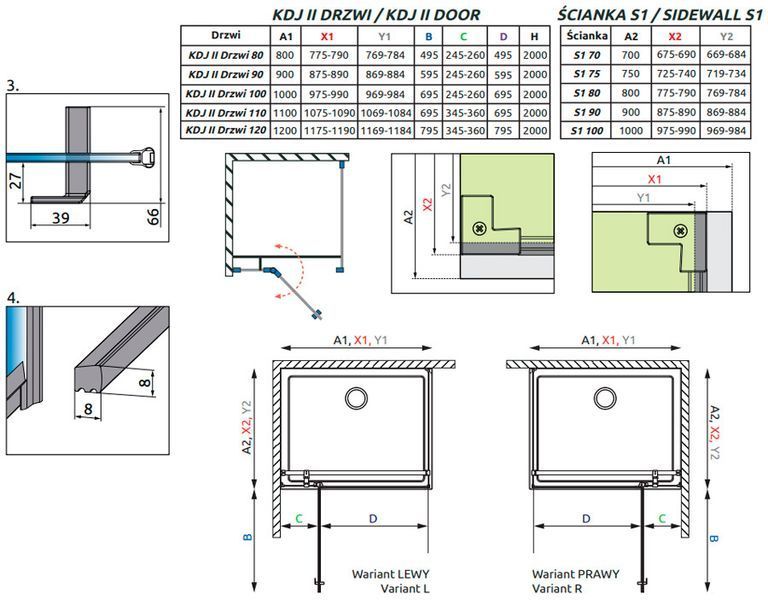 Душевая кабина Radaway Nes 8 KDJ II 80x75 L (10086080-01-01L/10089075-01-01) профиль хром/стекло прозрачное левая 1007368 фото