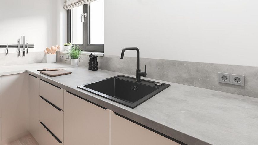Набір змішувачів для ванної кімнати Grohe Start UA303301MK + кухонний змішувач (чорний матовий) 848041 фото