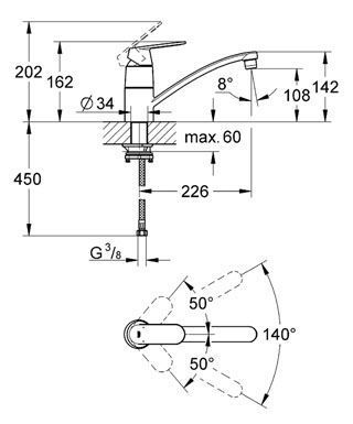 Смеситель для кухни Grohe Eurosmart Cosmopolitan 31170000 (хром) 122573 фото