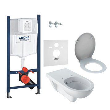 Комплект інсталяції Grohe Rapid SL 3884000G з унітазом Geberit Selnova Comfort Rimfree 501.046.00.7 з сидінням 974189 фото