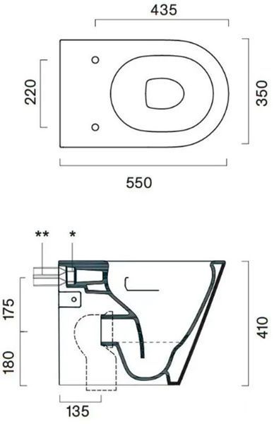 Унітаз для підлоги Catalano Zero Rimless 0114550001 (1VP55R00) 851412 фото