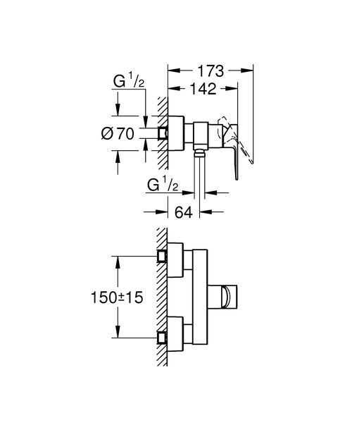 Смеситель для душа Grohe Lineare New 33865001 (хром) 236139 фото