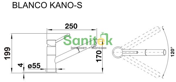 Змішувач для кухні Blanco Kano-S (521503) хром 144995 фото