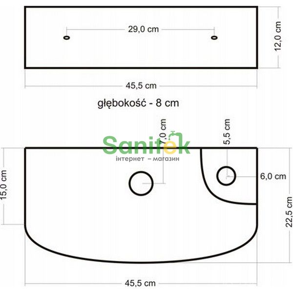 Умывальник Rea Pepi mini 22,5x45,5 см (REA-U1051) 370614 фото