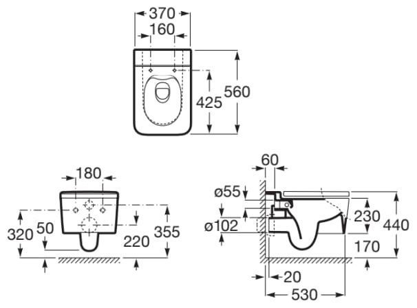 Унітаз підвісний Roca Inspira Square Rimless A346537620 (білий матовий) 523480 фото