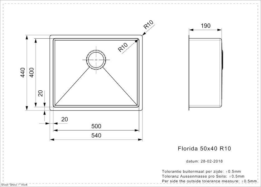 Кухонна мийка Reginox Florida 50x40 IF (R26281) полірована 270975 фото