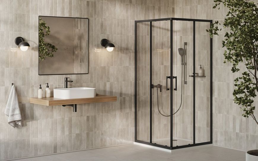 Душевая кабина Ravak X-Point Slim XPSRV2-100x100 (X14VA030FZ1) профиль черный/стекло Transparent 995060 фото