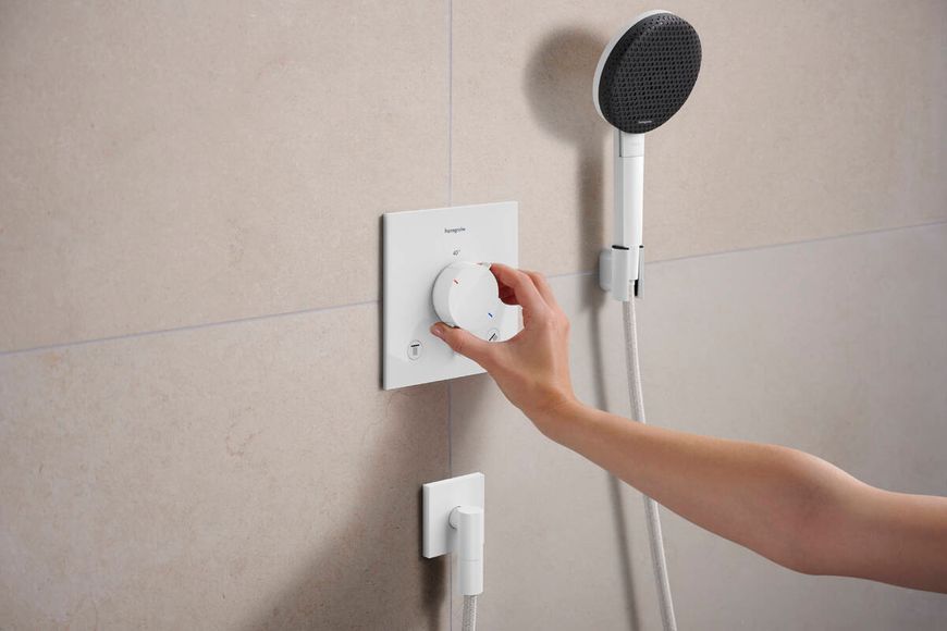 Змішувач для ванни та душу Hansgrohe Ecostat Comfort E 33711700 прихованого монтажу з термостатом (білий матовий) 988993 фото