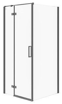 Душова кабіна Cersanit Larga 100x80 (S932-129+S932-133) профіль чорний/скло прозоре (ліва) 959111 фото