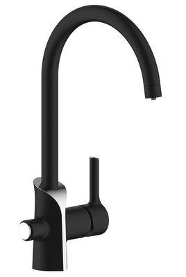 Смеситель для кухни Gappo G4303-6 с подключением питьевой воды (чёрный/хром) 927227 фото