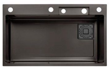 Кухонна мийка Kroner KRP Schwarze - SET7545HM PVD (чорний) 956353 фото