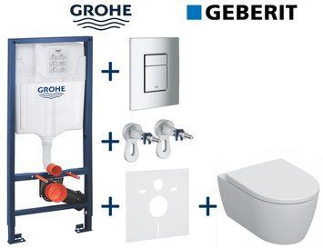 Комплект инсталляции Grohe Rapid SL 38772001 с унитазом Geberit Icon Rimless 501.664.00.1 с сиденьем Duroplast SoftClose 723642 фото