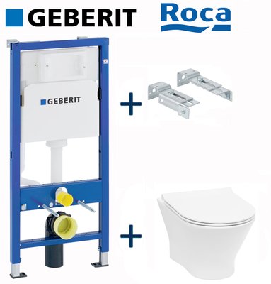 Комплект инсталляции Geberit Duofix 458.103.00.1 с унитазом Roca Nexo Clean Rim A34H64L000 с сиденьем Soft Close 711779 фото