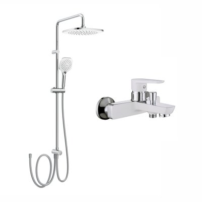 Змішувач для ванни Imprese Breclav SET20230602 з душовою системою Imprese Bila Desne (хром/білий) 824831 фото
