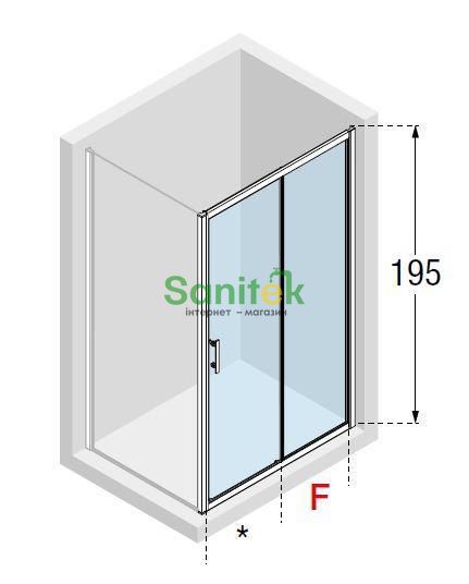 Душові двері Novellini Kali 2P 110 (KALI2P104-1B) профіль сріблястий/скло прозоре 273883 фото