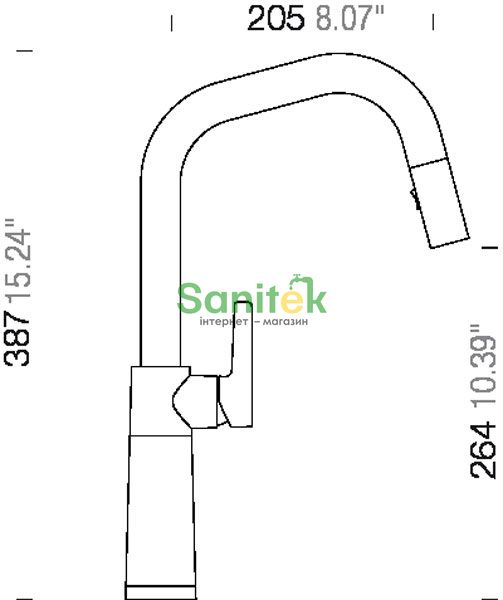 Змішувач для кухні Schock SC 530-556120 з душем Cristalite/Metal (12 inox) 146400 фото