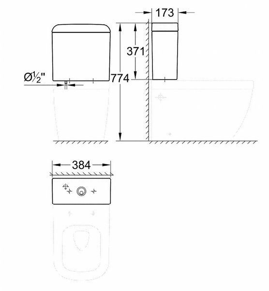 Бачок для унітазу Grohe Euro Ceramic 39332000 нижнє підведення 273561 фото