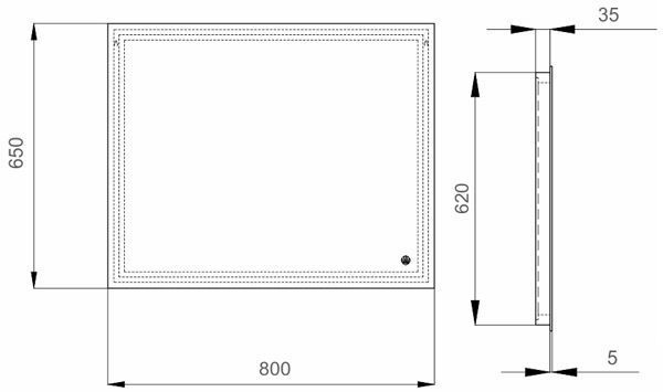 Зеркало для ванной комнаты Sanwerk Glove Escada 80x65см (ZG0000102) 137986 фото