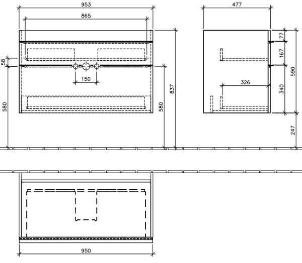 Тумба под умывальник Villeroy&Boch Venticello 100см A92602DH (белая) 222257 фото