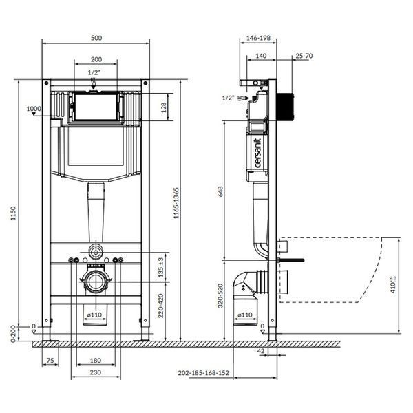 Инсталляция для унитаза Cersanit System 50 (K97-526) механическая 872791 фото
