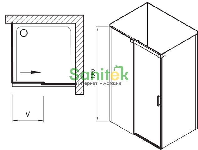 Душова кабіна Ravak Matrix MSDPS-100x80 L (0WLA4C00Z1) полірований профіль/скло Transparent (ліва) 152023 фото