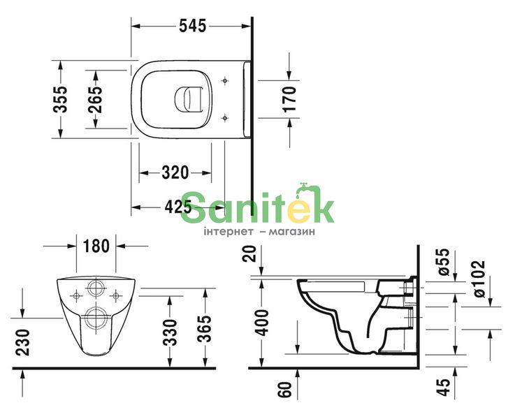 Унитаз подвесной Duravit D-Code 45700900A1 Rimless с сиденьем Soft Close 211566 фото