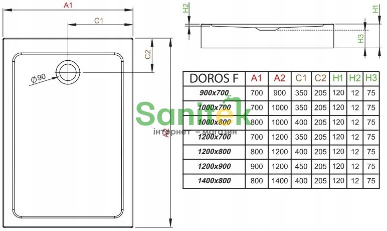 Душевой поддон Radaway Doros F Compact 90x70 (SDRFP9070-05) 265884 фото