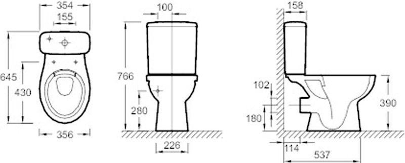 Унитаз-компакт Jacob Delafon Patio Rimless ETB212-00+UJV102-00 313089 фото