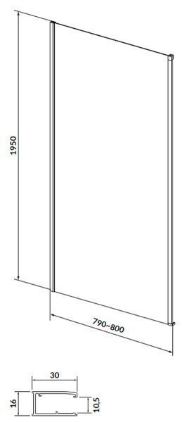 Душова кабіна Cersanit Larga 100x80 (S932-117+S932-131) профіль хром/скло прозоре (права) 959112 фото